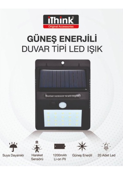 Ithink Güneş Enerjili Led Aydınlatma Dış Mekan Açık Beyaz