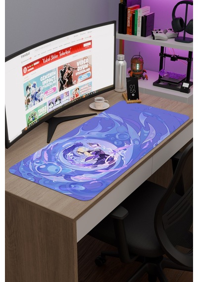 Fischl Genshin Impact Anime Gacha V2 - 90x40 Xxl Gaming Mouse Pad Fare Altlığı