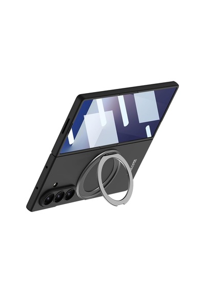Spia Galaxy Z Fold 7 İle Uyumlu Kılıf Yüzüklü Siyah Linum Kapak Galaxy Z Fold 7 İle Uyumlu, Yüzüklü Siyah 50 x 22