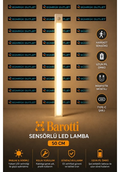 50 Cm Sensörlü Gün Işığı Led Lamba Beyaz