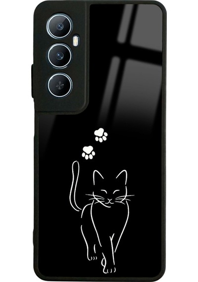 Oppo Realme C65 Paticik Tasarımlı Glossy Telefon Kılıfı Siyah