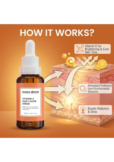 Maruderm C Vitamini Ve Peptit Aydınlatıcı Cilt Bakım Serumu Canlılık Ve Ton Eşitliği Görünümü Destekleyici Yüz Serumu,%10 Sodyum Askorbil Fosfat İle, 30 Ml