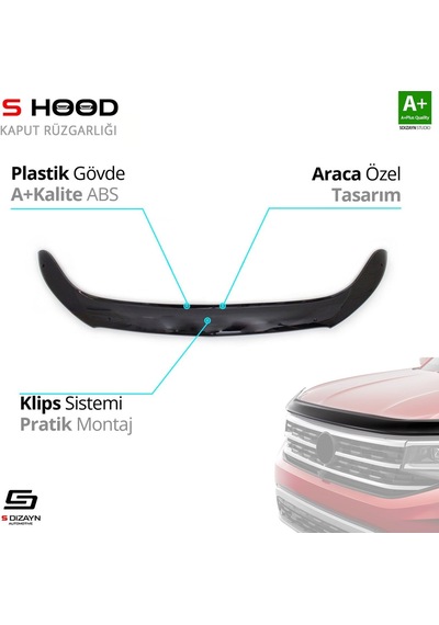 S-dizayn Mercedes Vito Abs Plastik Kaput Rüzgarlığı 2014-2019 A+kalite