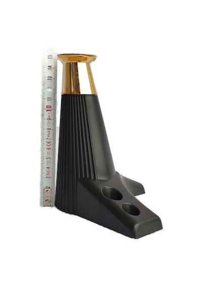 Zeygen Zirve Çizgili Mobilya Ayağı Baza Koltuk Kanepe Ayağı 15Cm Siyah (521142639)