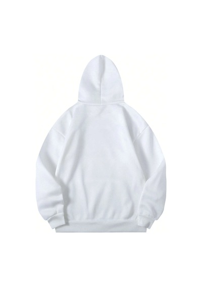 Tarzsokak Unisex Erkek/kadın Bb Renkli Özel Baskılı Oversize Kapüşonlu Sweatshirt Beyaz