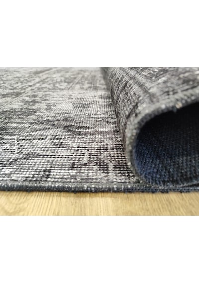 Çam Halı Siesta Patchwork 32-462 Etnik Eskitme Desenli Dokuma Tabanlı Yıkanabilir Şönil Salon Ve Oda Halısı Siyah