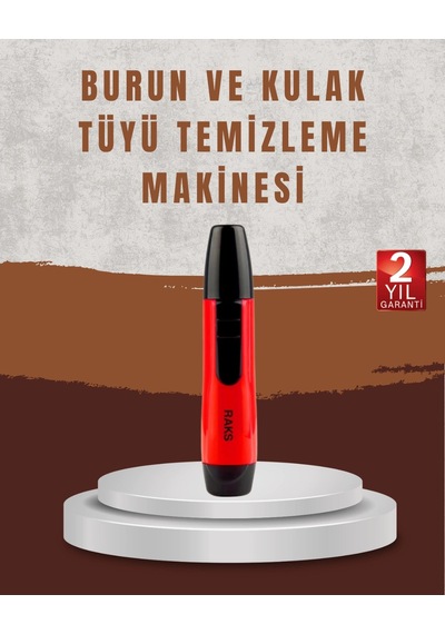 Raks Leo Burun Kulak Tüy Alma Makinesi 45 Dk Şarj Süreli Kırmızı Diğer