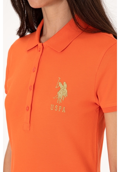 U.S. Polo Assn. Kadın Nar Çiçeği Polo Yaka Mini Boy Örme Elbise 50297457-VR039