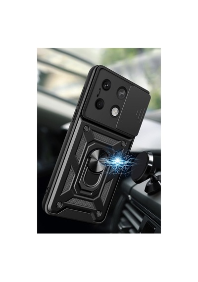 Xiaomi Poco M6 Pro 4g Uyumlu Kılıf Pars Lens Yüzüklü Silikon - Gümüş