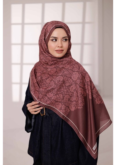Mimiyum Nevra Desen Soft Şal Gül Kurusu