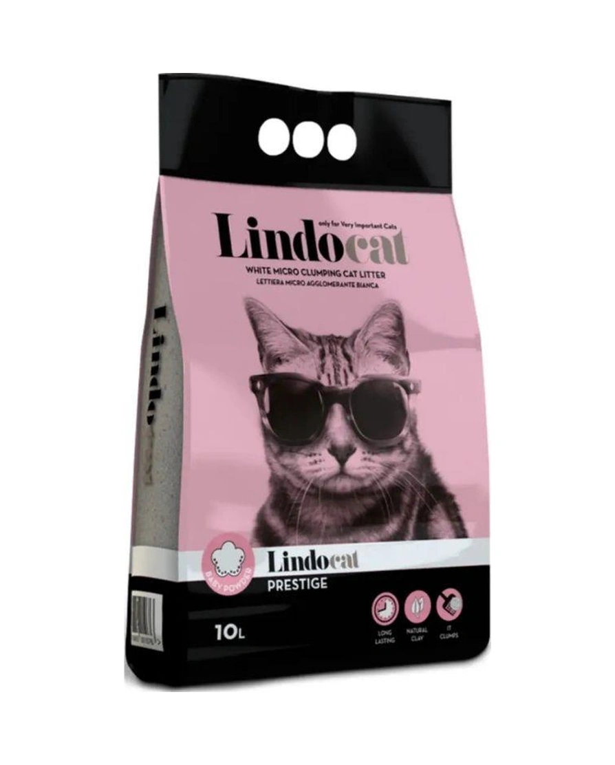 Lindocat Prestige Bebek Pudra Kokulu İnce Taneli Topaklanan Bentonit Kedi Kumu 10 Lt