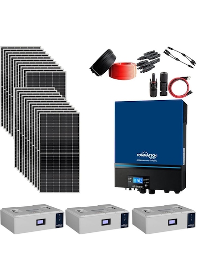 Güneş Enerjisi Solar Paketi 11kva İnverter 550 Watt Güneş Paneli 48v 100 Amper Lityum Akü