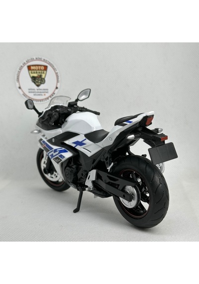 Suzuki Gsx250r 1:12 Sesli Işıklı Diecast Motosiklet Modeli - Beyaz Mavi