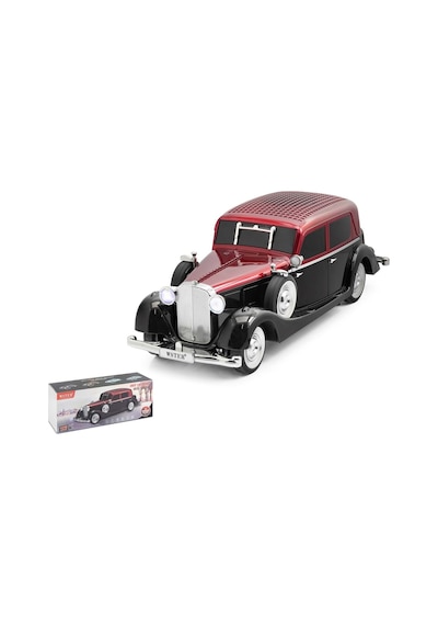 Ws1934 Bluetooth Hoparlör Fm Radyo 10w Tws Usb Tf Led Klasik Araba Tasarımlı - Bordo