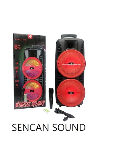 Torima Bluetooth Hoparlör Mikrofonlu 8 Inc Kablosuz Hoparlör Kts-1745 Siyah - Sencan Sound