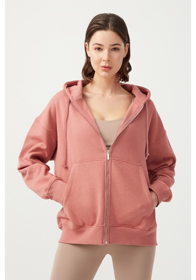 Los Ojos Kadın Gül Kurusu Kapüşonlu Oversize Şardonlu Fermuarlı Örme Sweatshirt Gül Kurusu Los Ojos Kadın Gül Kurusu Kapüşonlu Oversize Şardonlu Fermuarlı Örme Sweatshirt Gül Kurusu