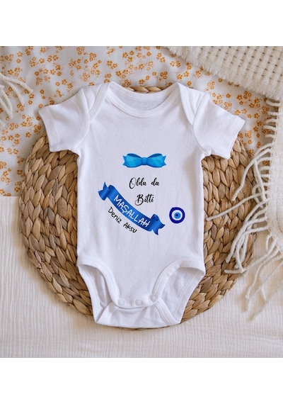 Bitmeyenkartus Bk Kids Isimli Sünnet Tasarımlı Bebek Body Zıbın - Model 1 Çok Renkli
