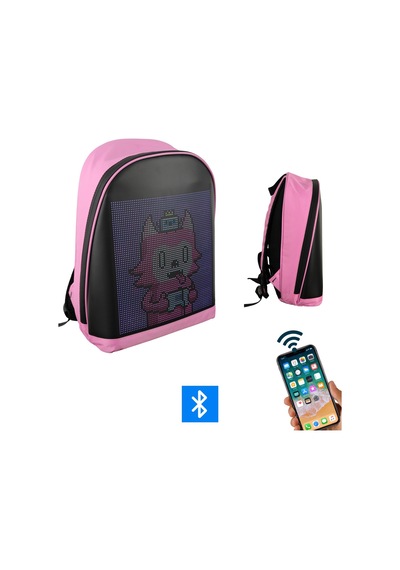 Funky Bag Led Ekranlı Akıllı Motorcu Sırt Çantası Pembe Diğer