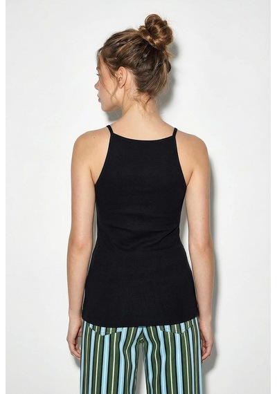 Shade Kadın Halter Yaka Saran Basic Bluz 60251253 - Siyah