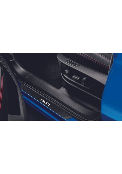 Suzuki Swift Tüm Modeller Uyumlu Old Karbon Kapı Eşiği 4 Parça Krom Yazılı