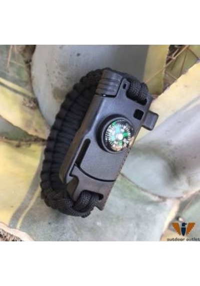 Kamp Bıçaklı Paracord Paraşüt İpi Survival Bileklik 5 Özellik 1 Arada 18 CM Çok Renkli