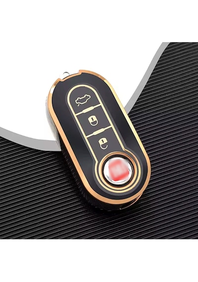 Fiat Uyumlu Uyumlu DOBLO ANAHTAR KILIFI NANO SİYAH GOLD