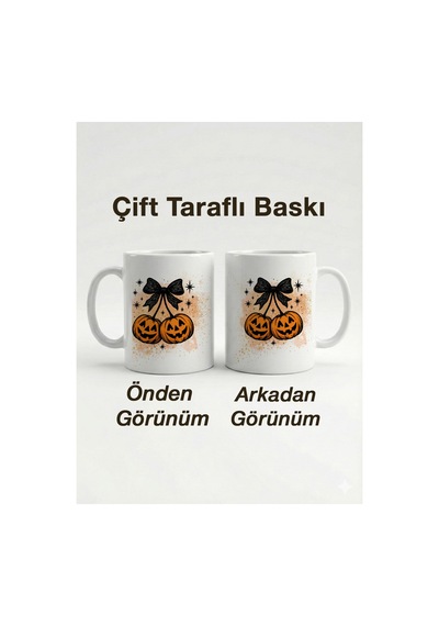 Kişiselleştirilebilir İsme Özel Kupa Bardak - Cadılar Bayramı Balkabağı Ve Siyah Kurdele Tasarımlı H Çok Renkli - 876077275 Çok Renkli - 876077275 Çok Renkli