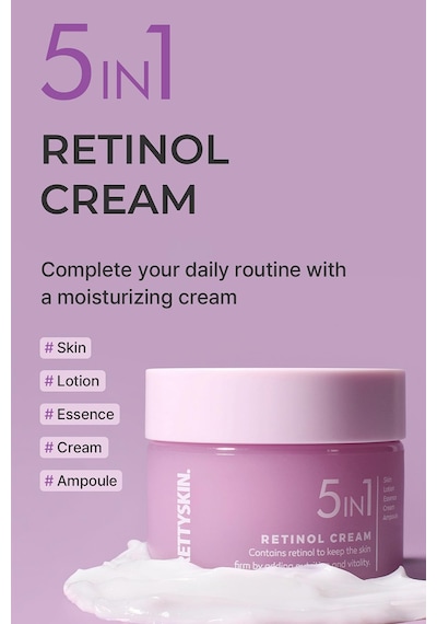 Prettyskin 5in1 Retinol Nemlendirici Yüz Kremi 50ml