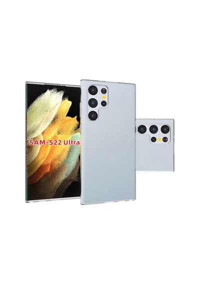 Galaxy Uyumlu S22 Ultra Kılıf Tchs Süper Silikon Kapak - Renksiz Renksiz