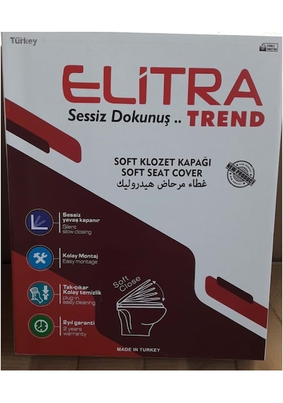 Elitra Trend Sessiz Yavaş Kapanan Amortisörlü Klozet Kapağı