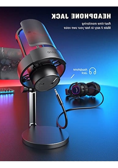 Rgb Kontrollü Usb Mikrofon, Oyun Ve Yayın İçin Uygun Tasarım Açık Mavi