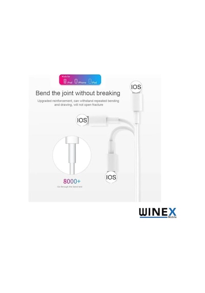 Winex 5 Adet 3a 45w Usba To Lightning 1m Hızlı Şarj Kablosu Beyaz