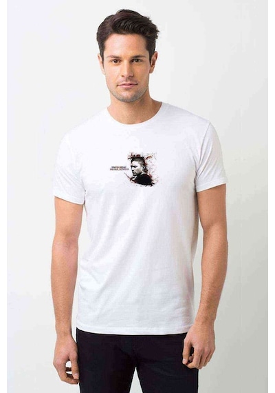 Prison Break Wallpaper 18 Baskılı Beyaz Erkek Tshirt