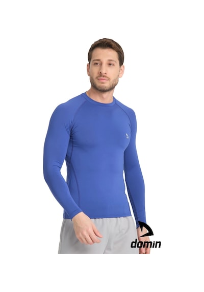 Hnc Sport Erkek Uzun Kol Sax Mavisi Fit Compression Fitness Spor Body Tshirt Saks Mavi