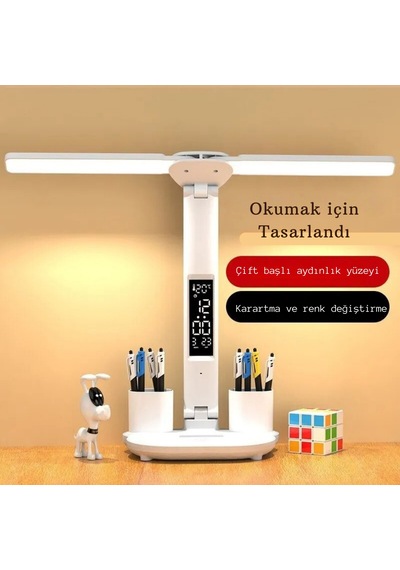 Techtic 5in1 Çok Fonksiyonlu Şarjlı Masa Lambası+saat+termometre Techtic 5in1 Çok Fonksiyonlu Şarjlı Masa Lambası+saat+termometre