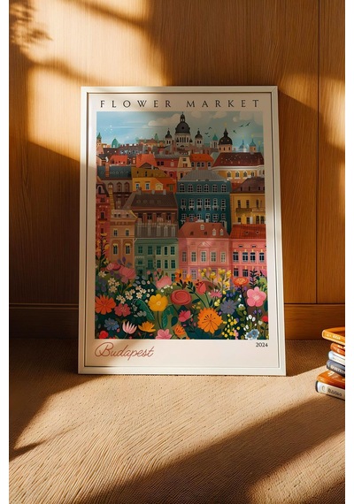Budapeşte Macaristan Çerçeveli Tablo Seyahat Severlere Salon Ve Ofis İçin Estetik Duvar Dekoru Travel Flower Market