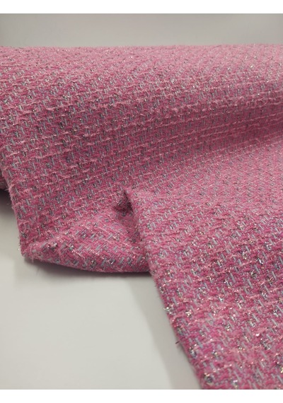 Simli Şanel Kumaş Pembe