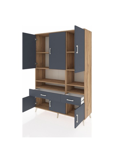 Hyperion Dolap 8 Raflı 2 Çekmeceli 6 Kapaklı 132x44x195 Çam-antrasit/antrasit Antrasıt/antrasıt Hyperion Dolap 8 Raflı 2 Çekmeceli 6 Kapaklı 132x44x195 Çam-antrasit/antrasit Antrasıt/antrasıt