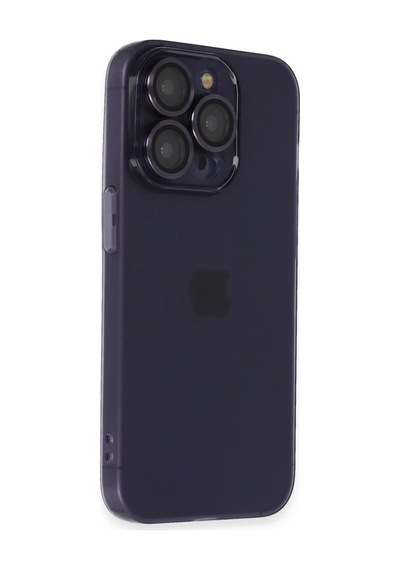 Apple Uyumlu iPhone 14 Pro Max Kılıf Luko Lens Silikon - Derin Mor 0.2M-Çok Renkli
