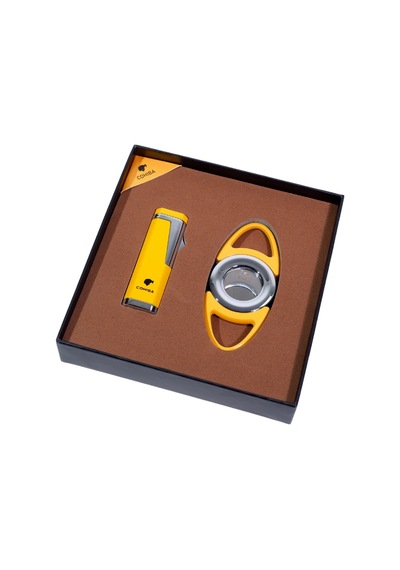 Cohiba Çakmak Kesici İkili Sarı Puro Seti - Tr9105