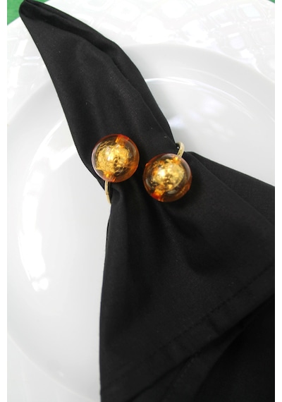 6 Adet Emtory Design Gold Metal Halkalı Peçete Yüzüğü -