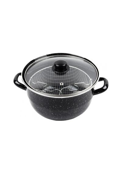 Lüks Emaye Kızartma Tenceresi Siyah 24 Cm 4.5l Renkli