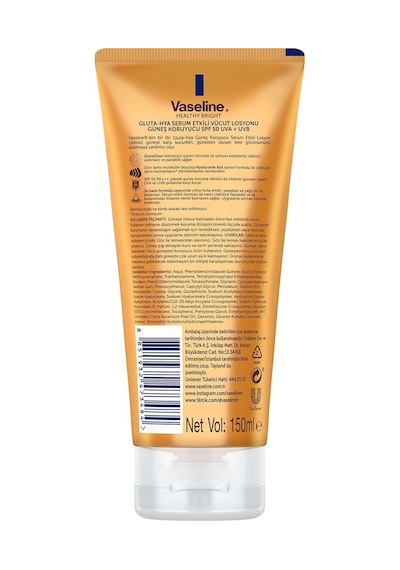 Vaseline Gluta-hya Serum Etkili Vücut Losyonu Güneş Koruyucu 150 Mililitre