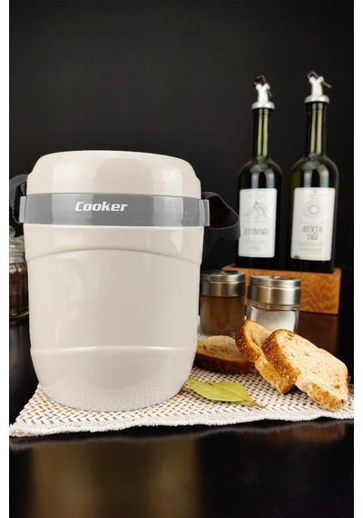 Digithome Ckr3146 Paslanmaz Çelik Hazneli 3'lü Yemek Termosu 1.2 L Beyaz