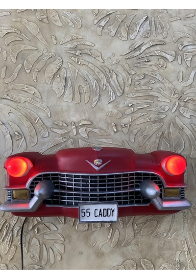Isıklı Cadillac Duvar Obje Araba, Kırmızı