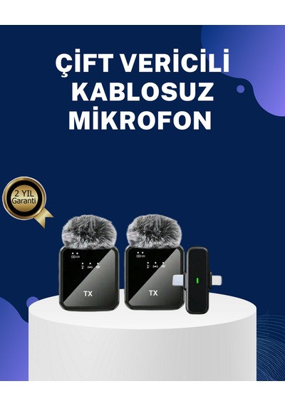 2in1 - 600 - Kablosuz Yaka Mikrofonu İos Ve - Glblseme - Android Uyumlu