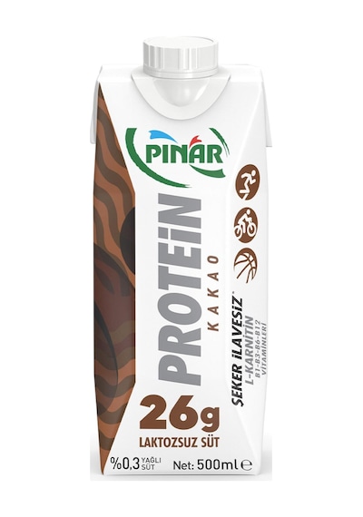 Pınar Protein Kakaolu Laktozsuz Süt 500 Ml X 6 Adet