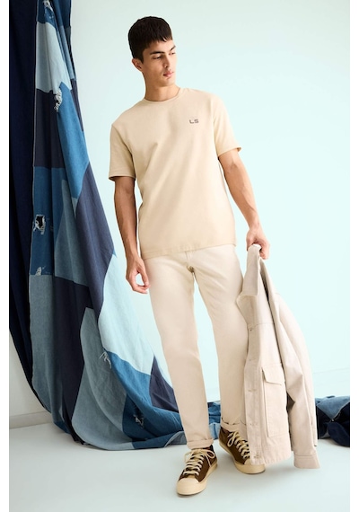 Defacto Slim Tapered Fit Dar Paça Jean Pantolon C9743ax25aubg714 Bej