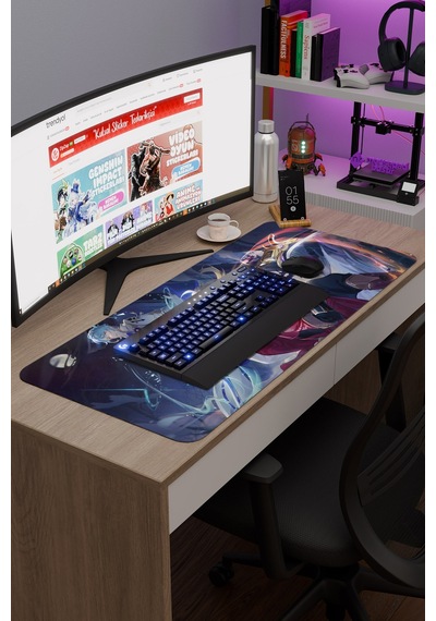 Thoma Genshin Impact Anime Oyuncu V4 - 90x40 Xxl Gaming Mouse Pad Fare Altlığı
