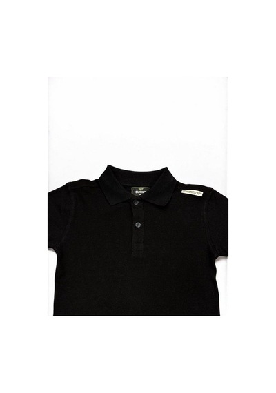 Carinos Erkek Çocuk Basic Yaka Detaylı T-shirt-14557 SIYAH